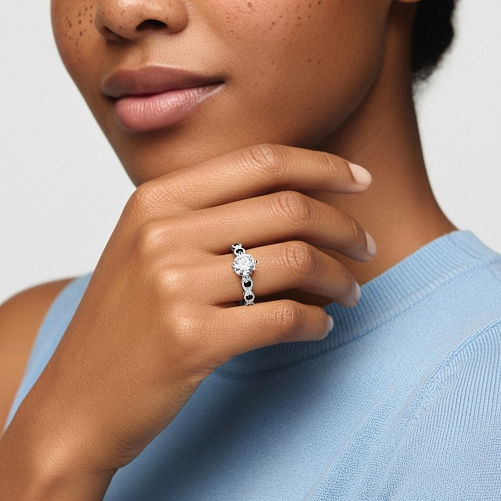 925 Sterling Silver Cubic Zirconia Engagement Ring