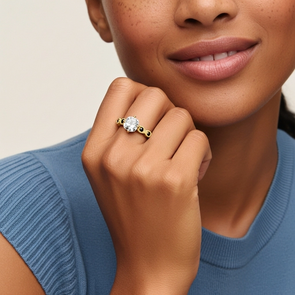 925 Sterling Silver Cubic Zirconia Engagement Ring