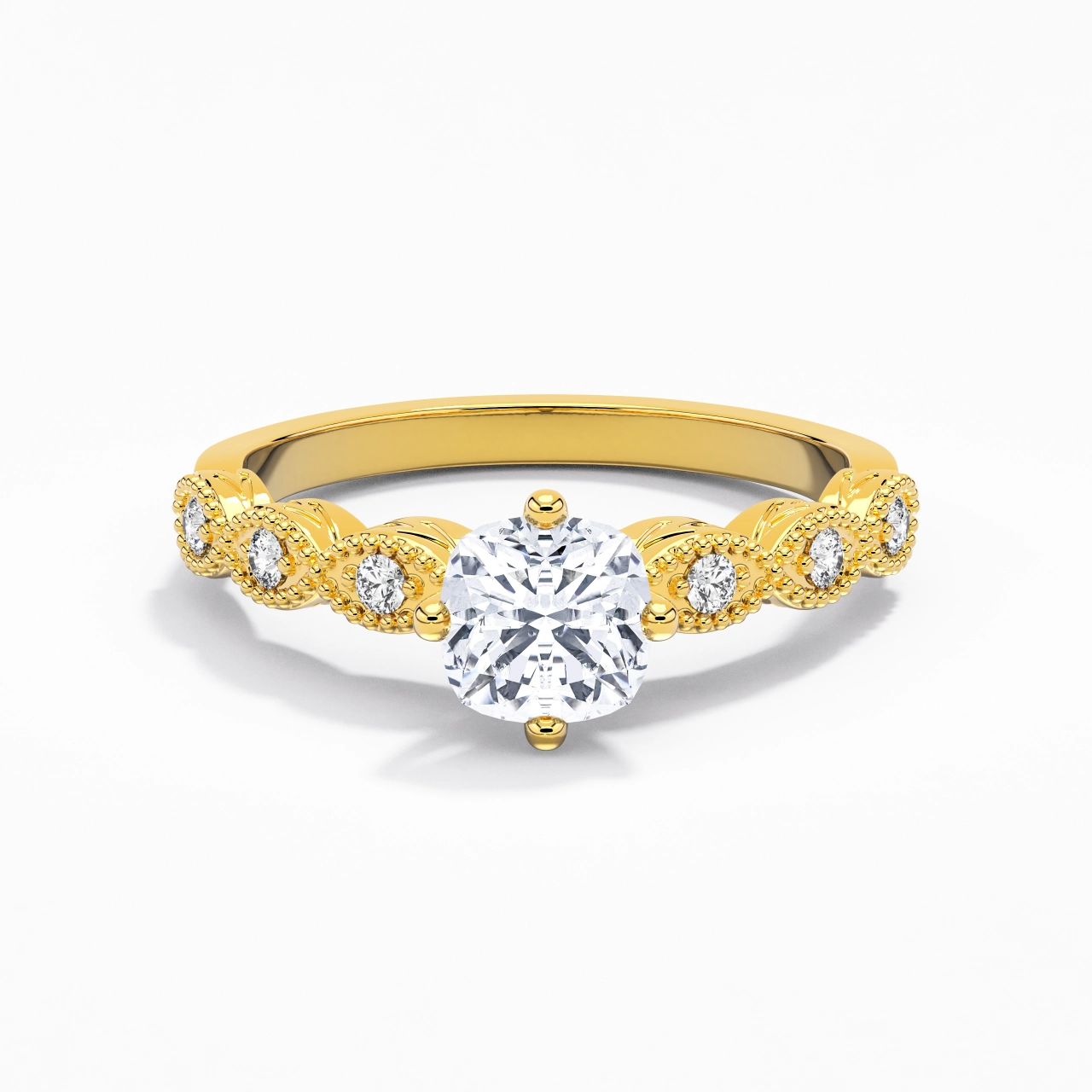 14K Gold Moissanite Engagement Ring