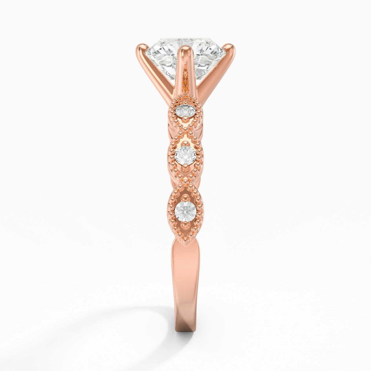 18K Rose Gold Moissanite Engagement Ring