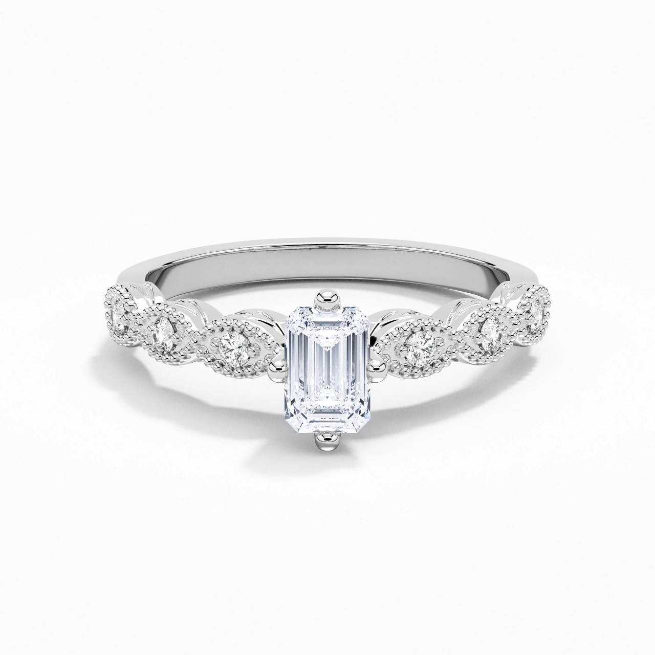 Platinum Moissanite Engagement Ring