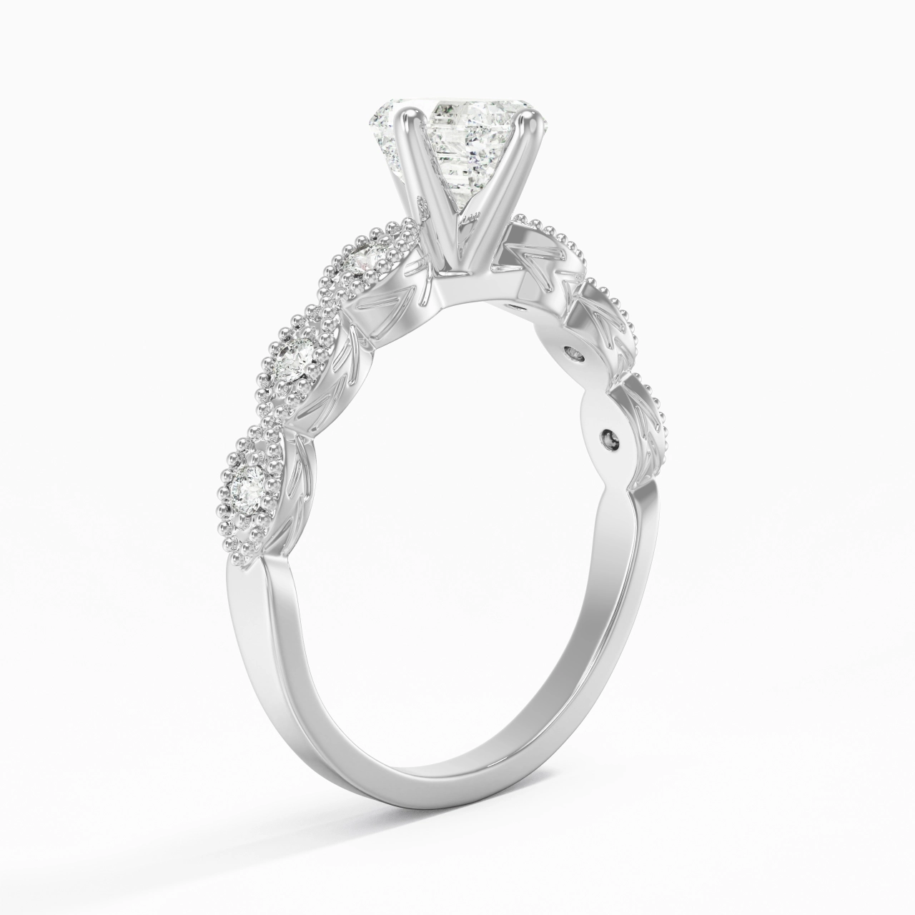 Platinum Moissanite Engagement Ring