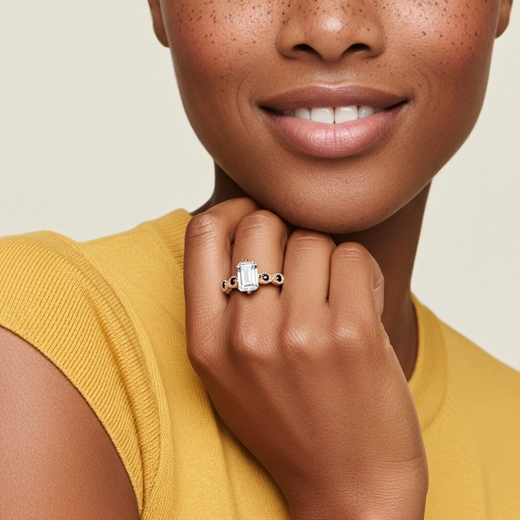 925 Sterling Silver Cubic Zirconia Engagement Ring