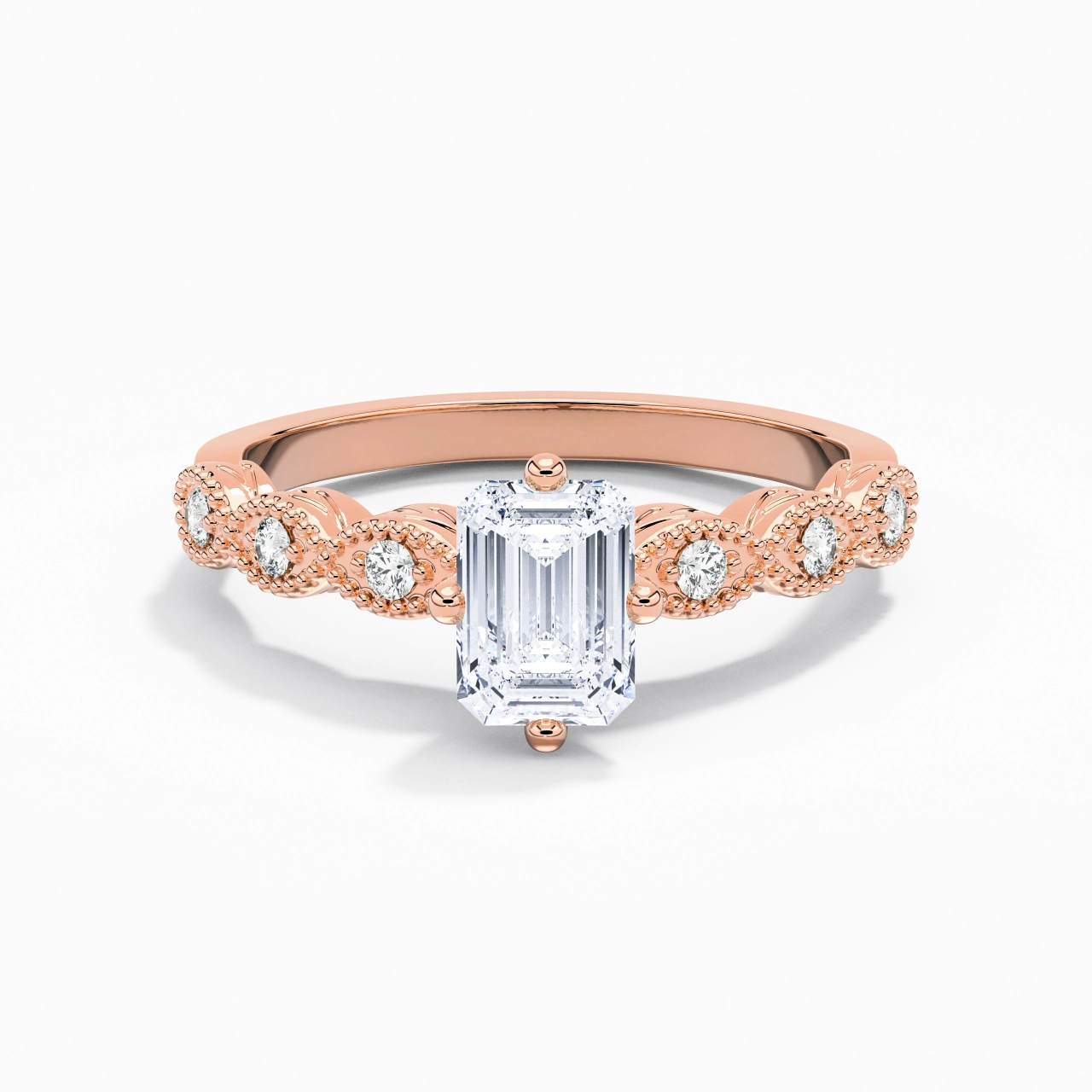 18K Rose Gold Moissanite Engagement Ring