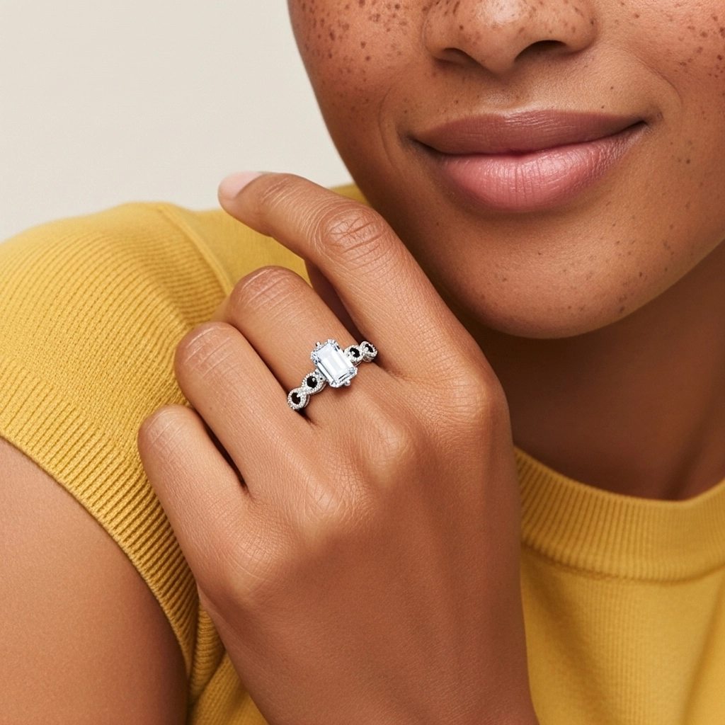 925 Sterling Silver Cubic Zirconia Engagement Ring