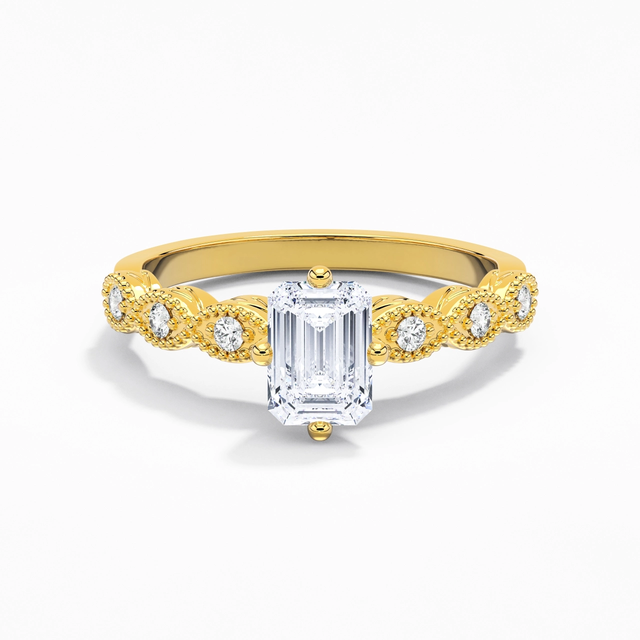 14K Gold Moissanite Engagement Ring