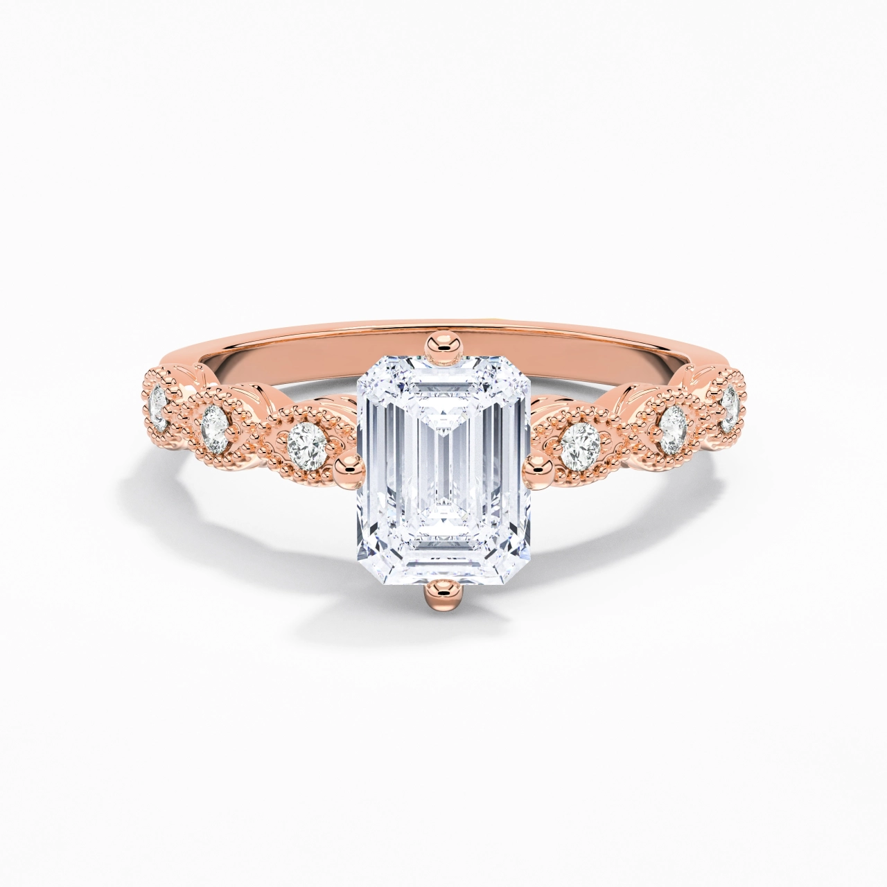 18K Rose Gold Moissanite Engagement Ring