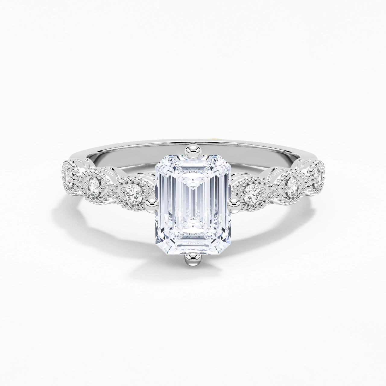 Platinum Moissanite Engagement Ring
