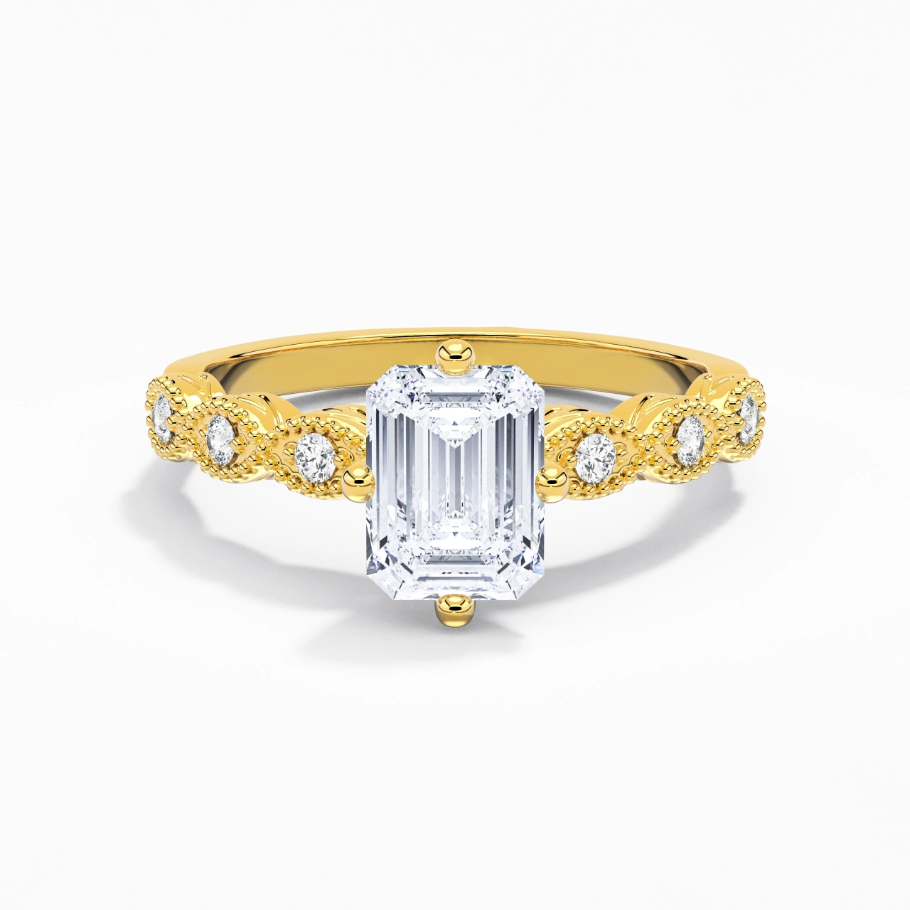 14K Gold Moissanite Engagement Ring
