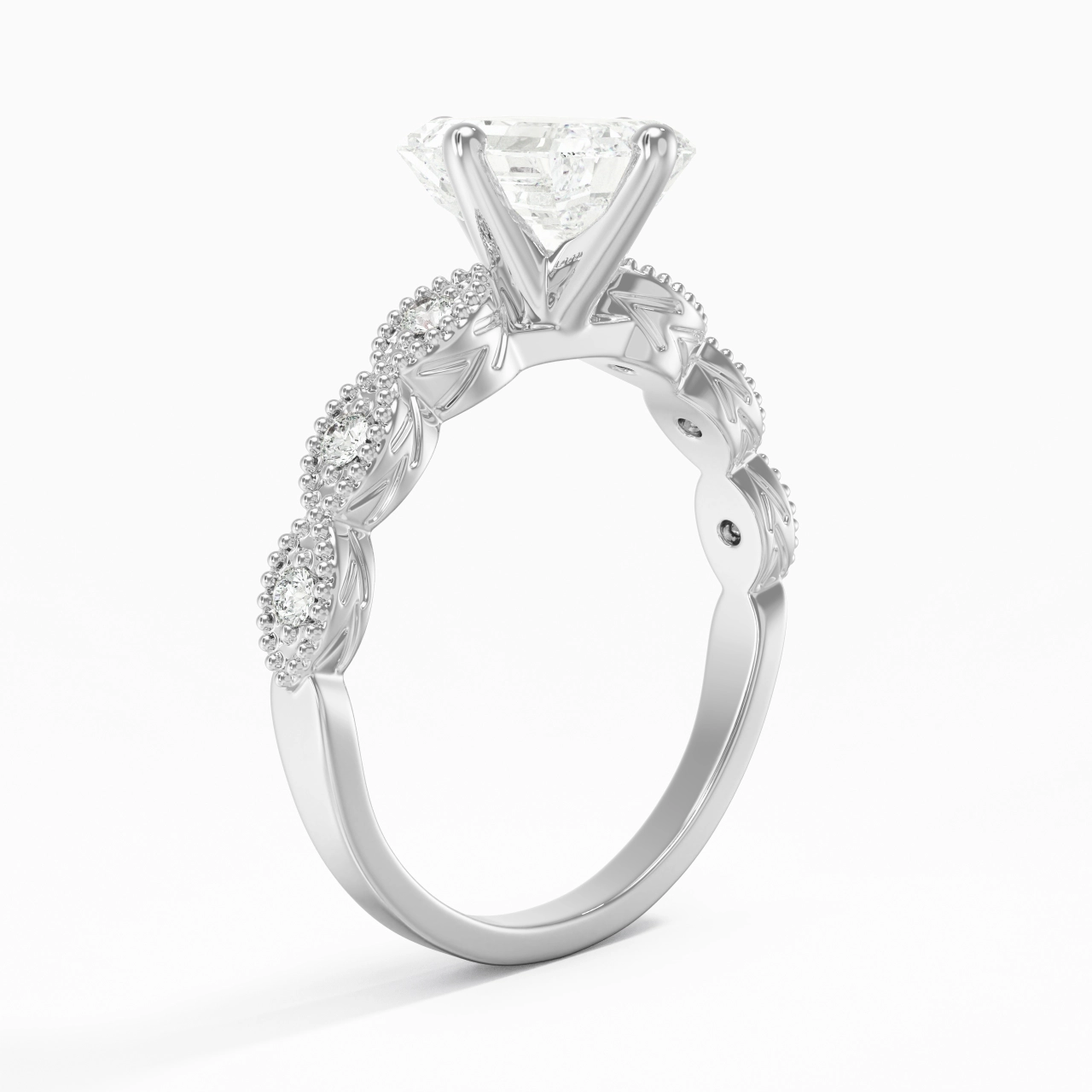 Platinum Moissanite Engagement Ring