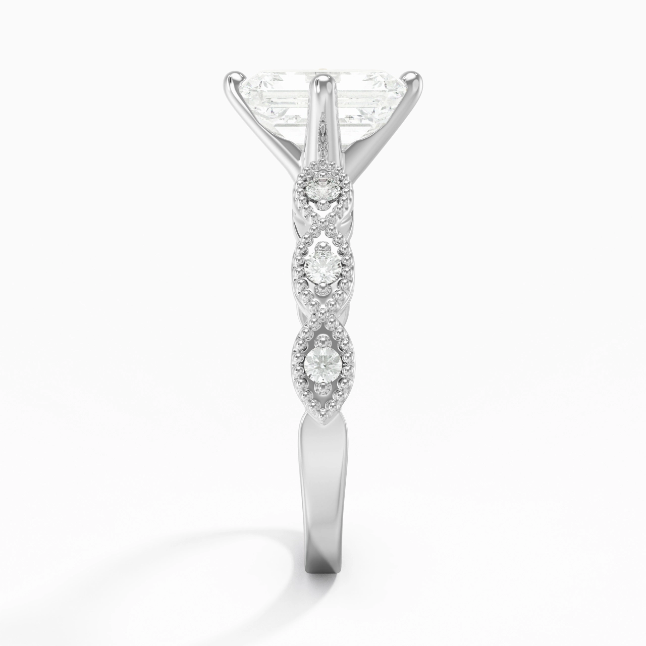 Platinum Moissanite Engagement Ring