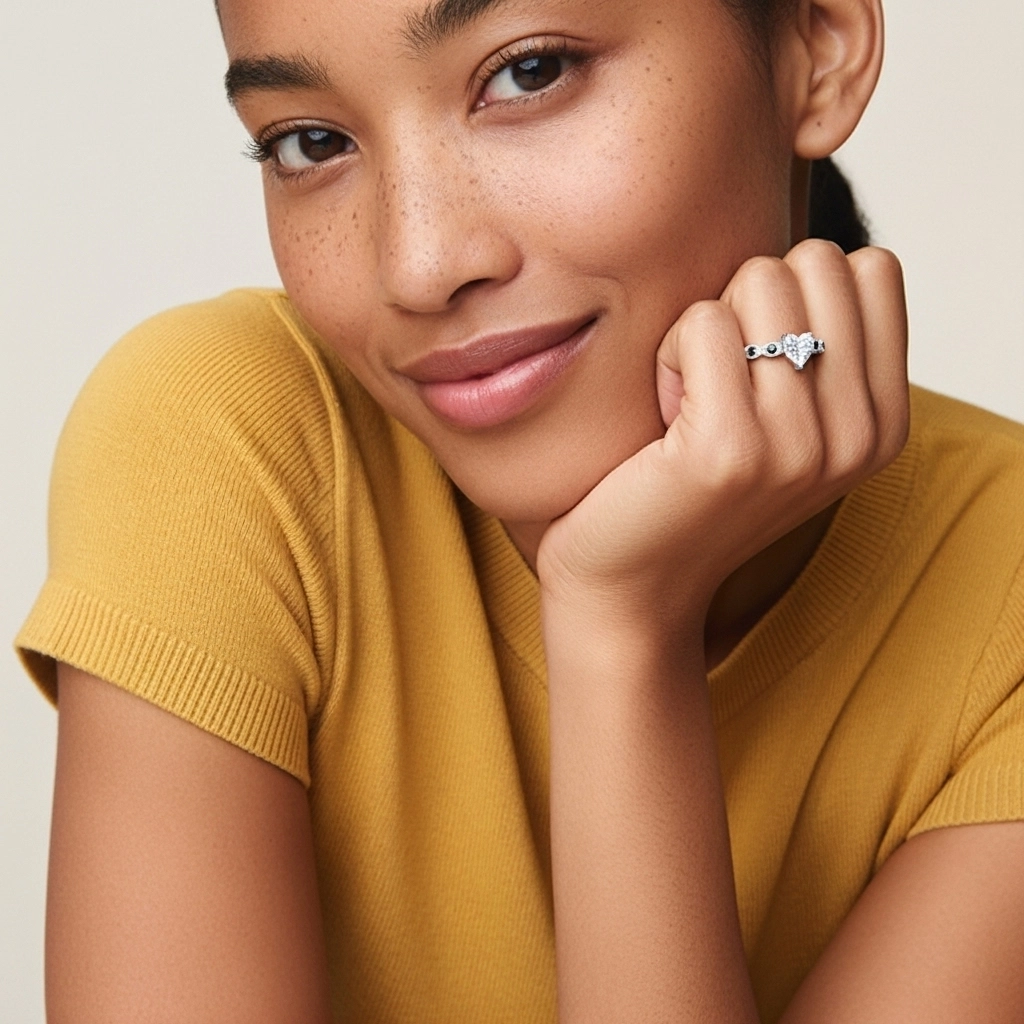 925 Sterling Silver Cubic Zirconia Engagement Ring