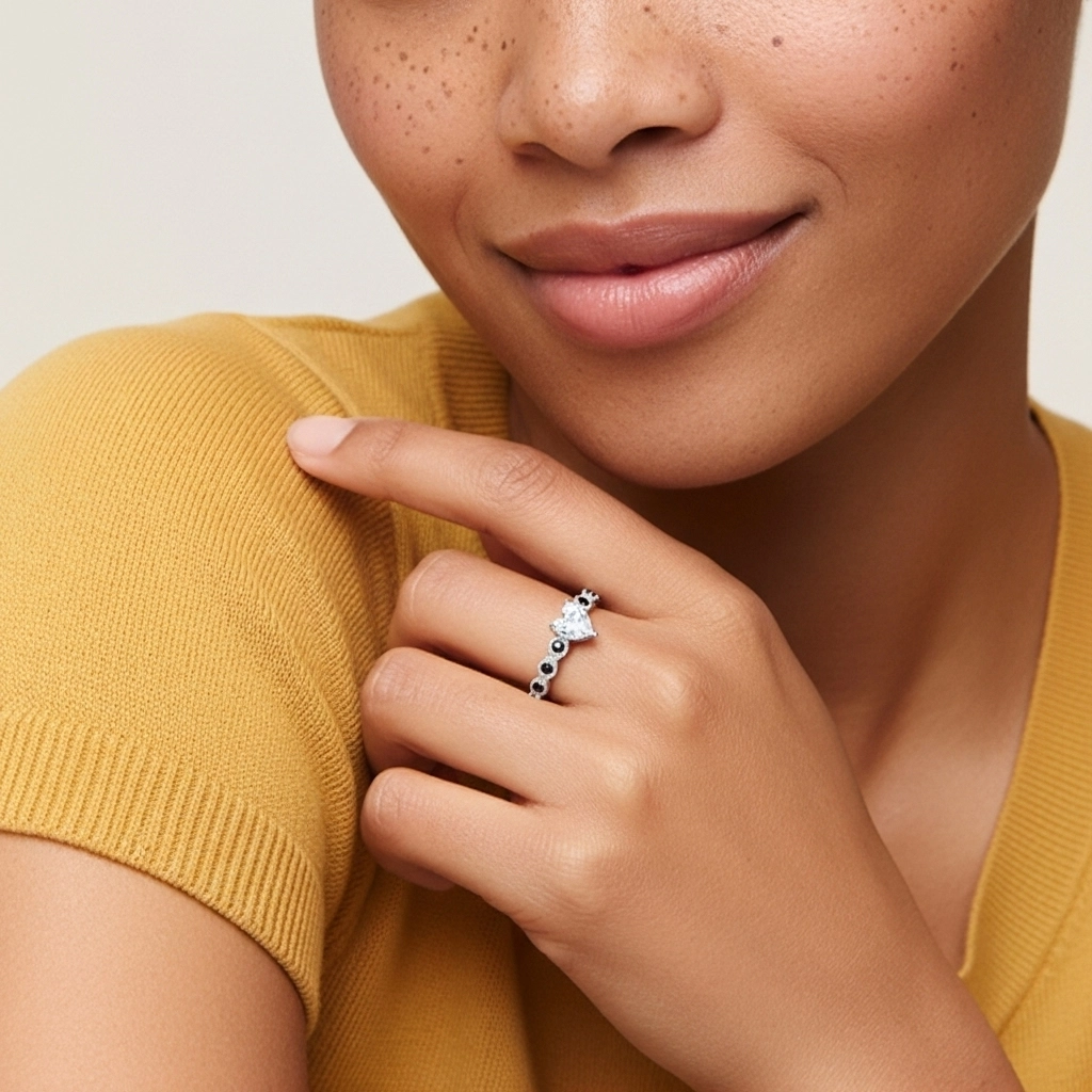 925 Sterling Silver Cubic Zirconia Engagement Ring