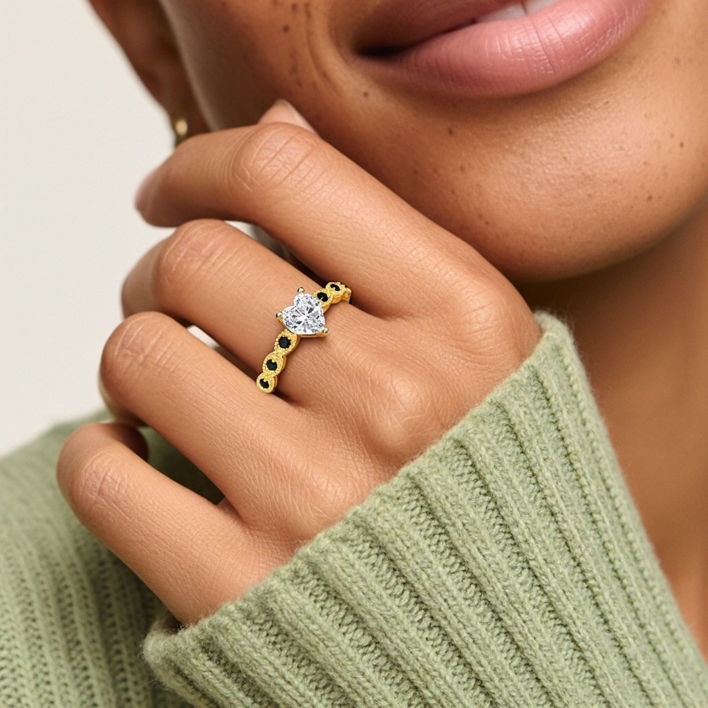 925 Sterling Silver Cubic Zirconia Engagement Ring