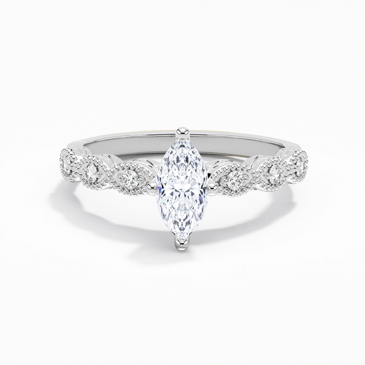 Platinum Moissanite Engagement Ring