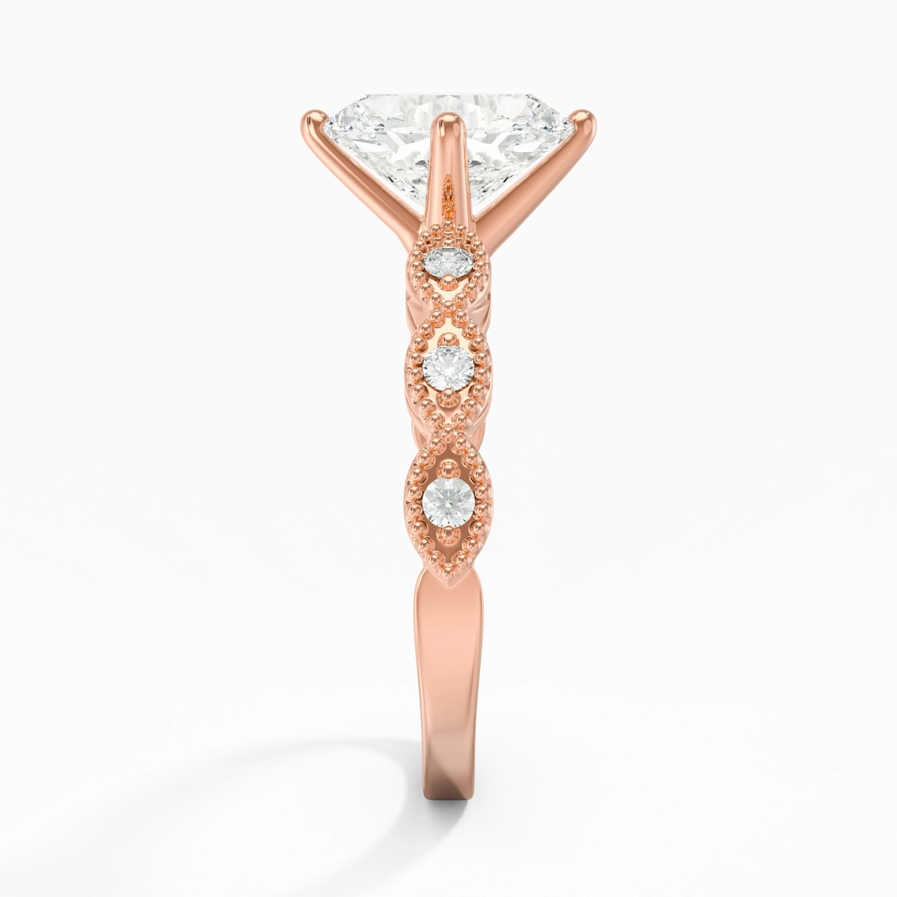 18K Rose Gold Moissanite Engagement Ring