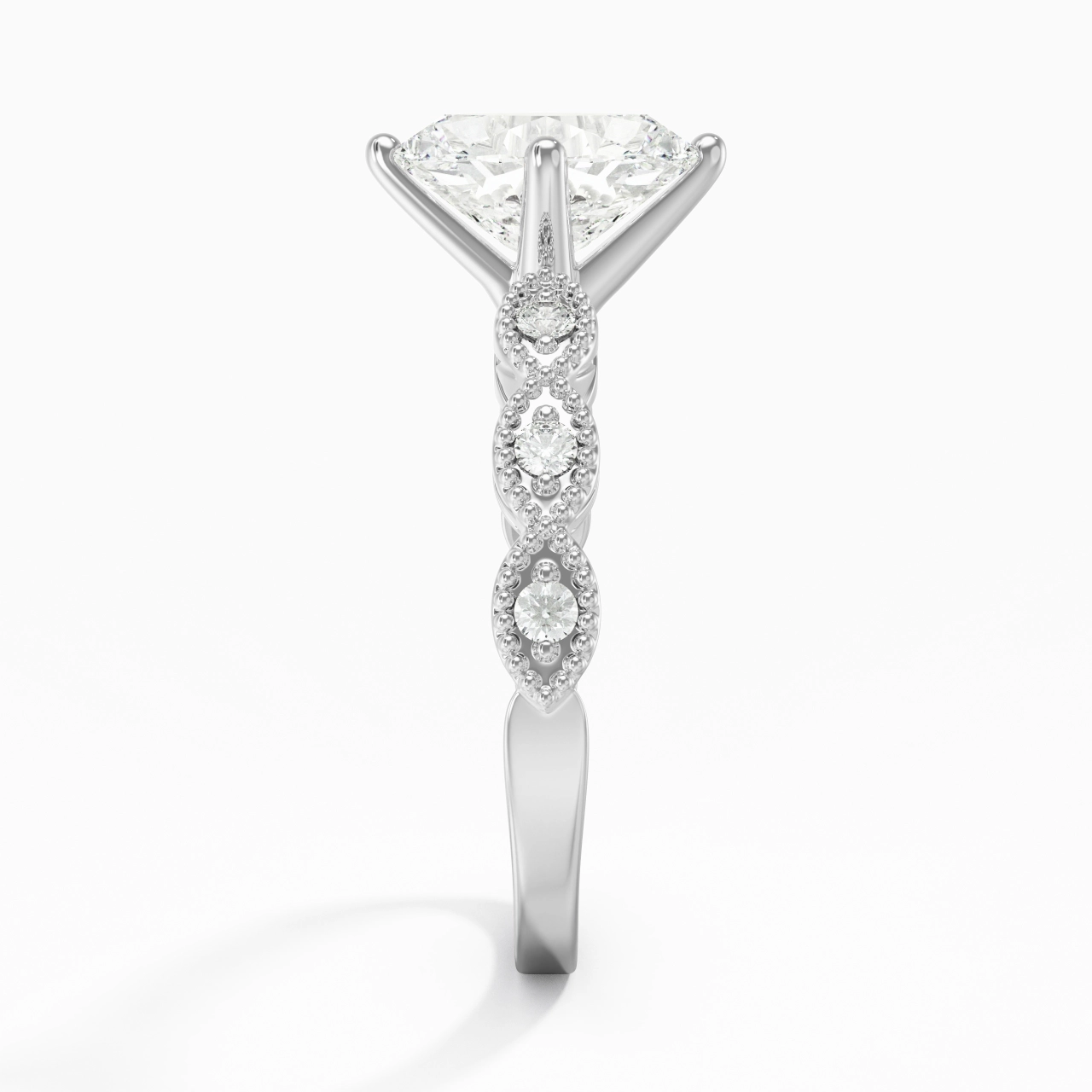 Platinum Moissanite Engagement Ring