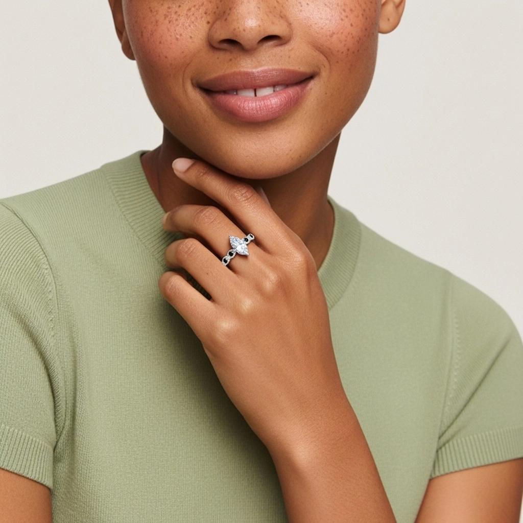 925 Sterling Silver Cubic Zirconia Engagement Ring