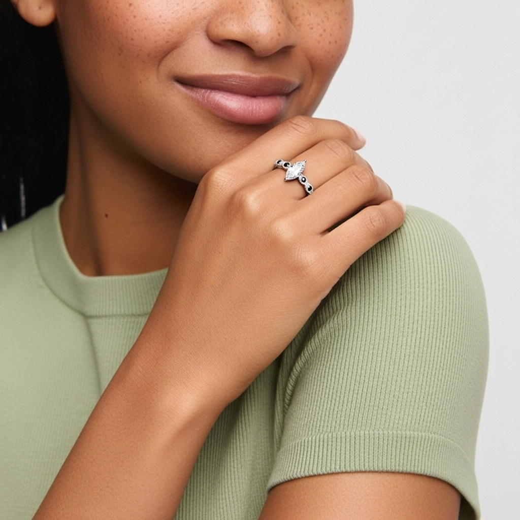 925 Sterling Silver Cubic Zirconia Engagement Ring