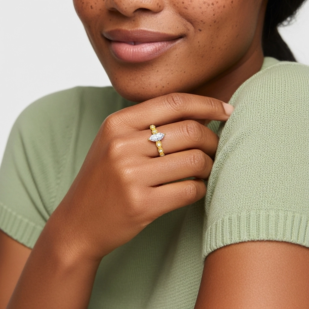 925 Sterling Silver Moissanite Engagement Ring