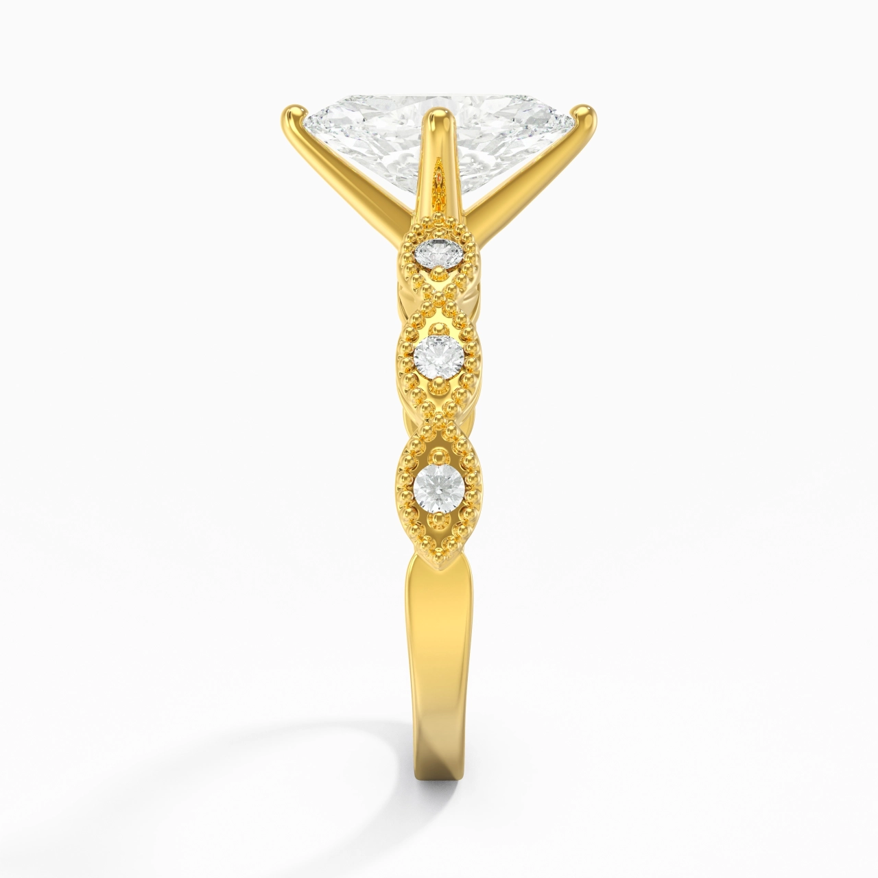 18K Gold Moissanite Engagement Ring