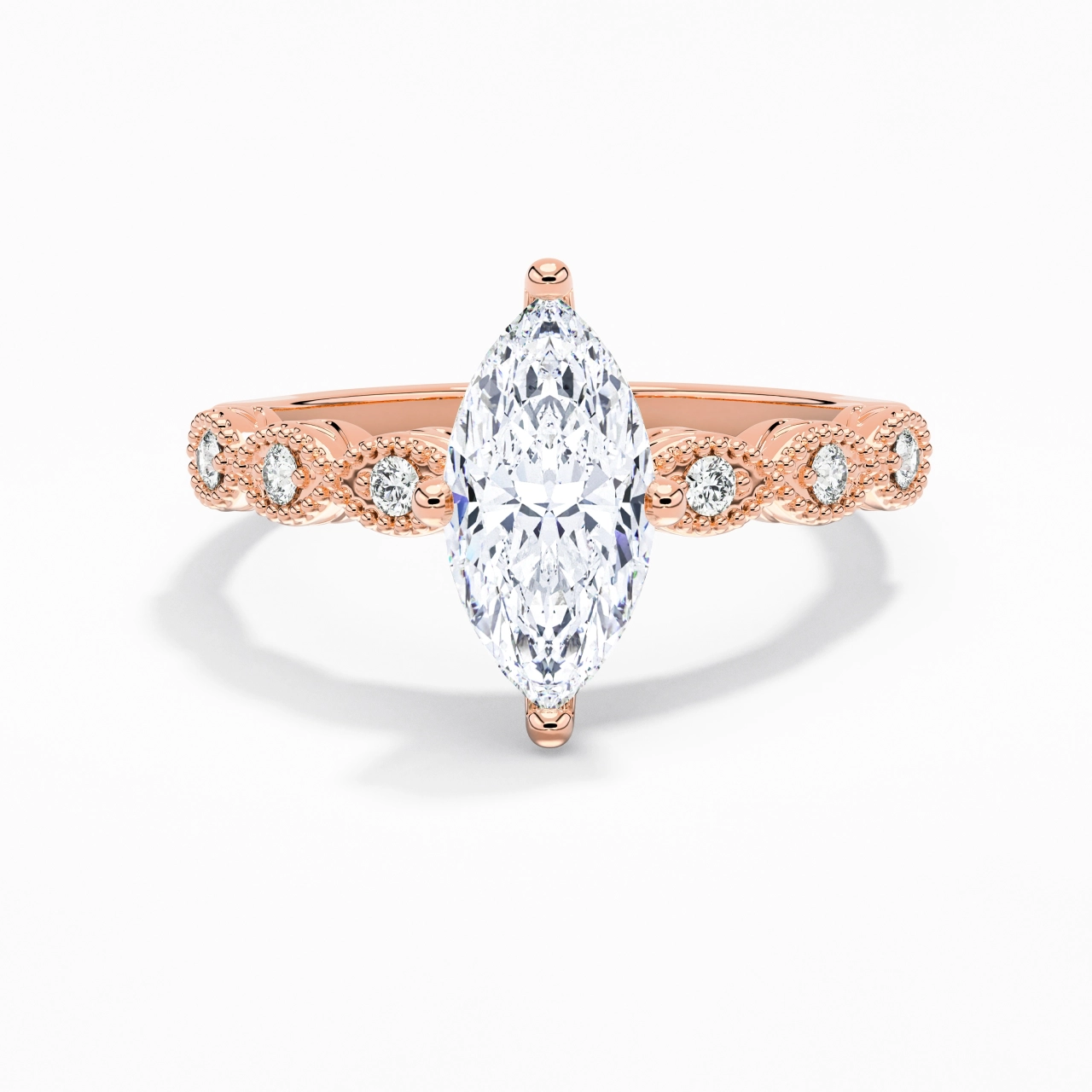 18K Rose Gold Moissanite Engagement Ring