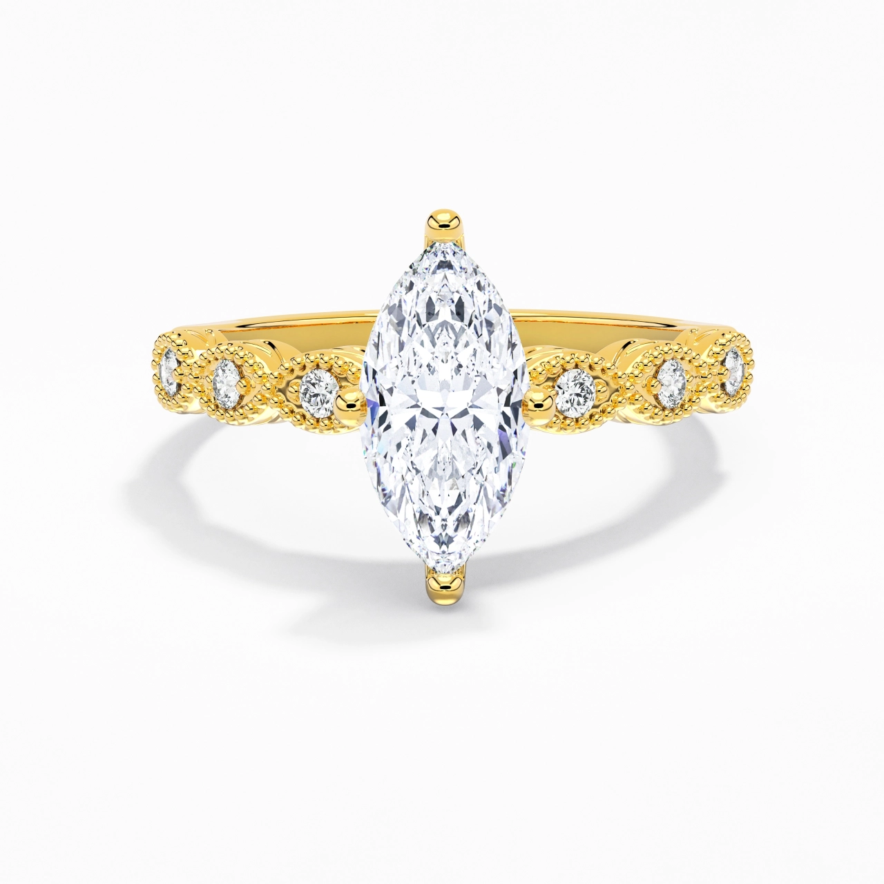 Or 18 carats Moissanite Bague de fiançailles