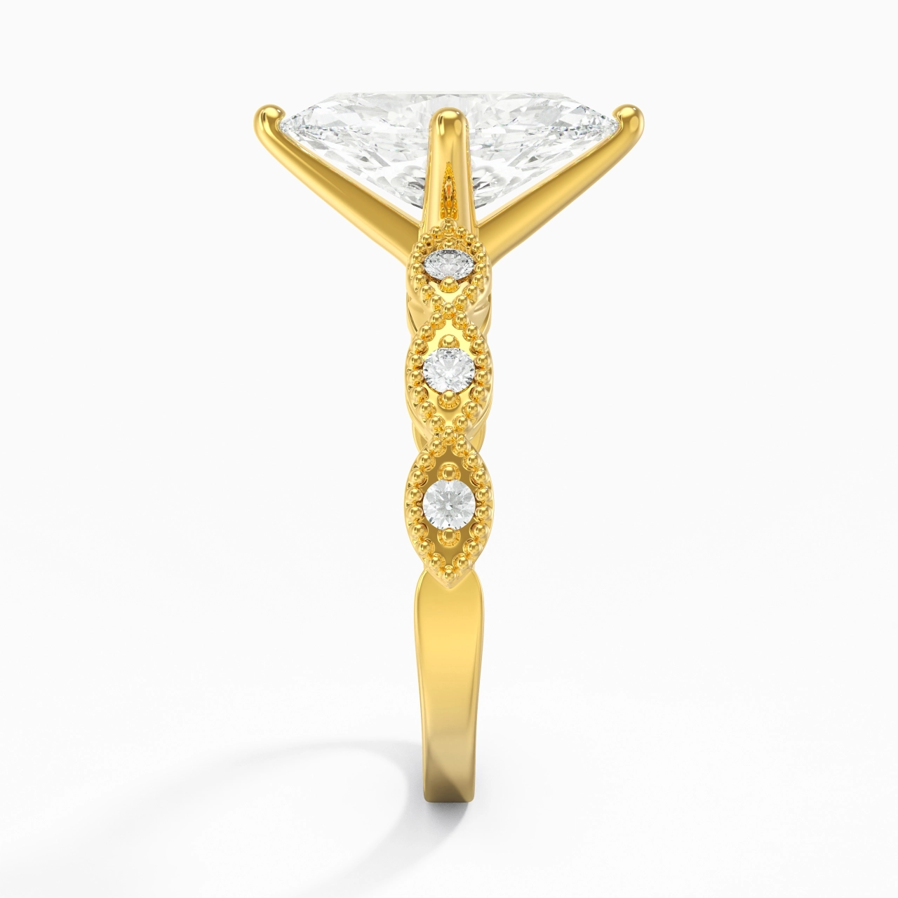 14K Gold Moissanite Engagement Ring