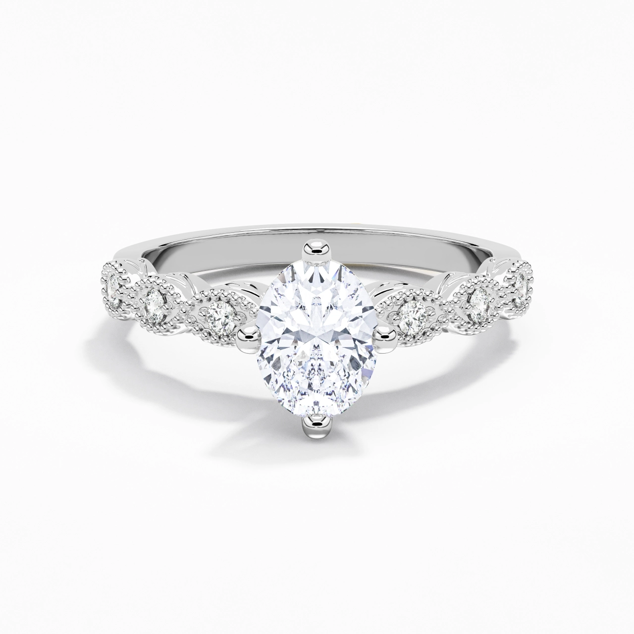 925 Sterling Silver Moissanite Engagement Ring