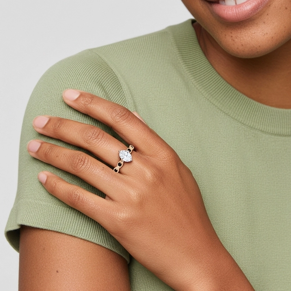 925 Sterling Silver Cubic Zirconia Engagement Ring