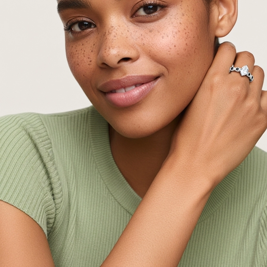 925 Sterling Silver Cubic Zirconia Engagement Ring