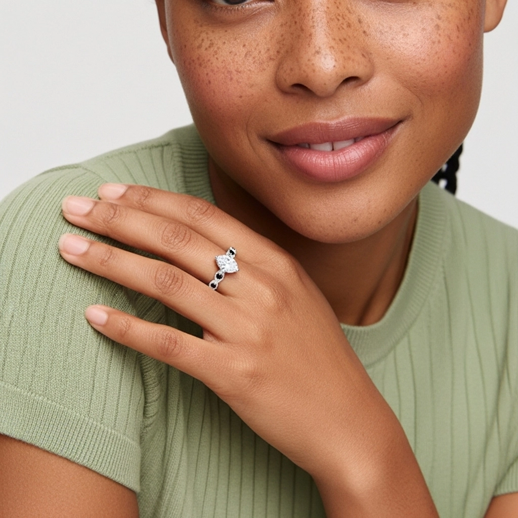 925 Sterling Silver Cubic Zirconia Engagement Ring