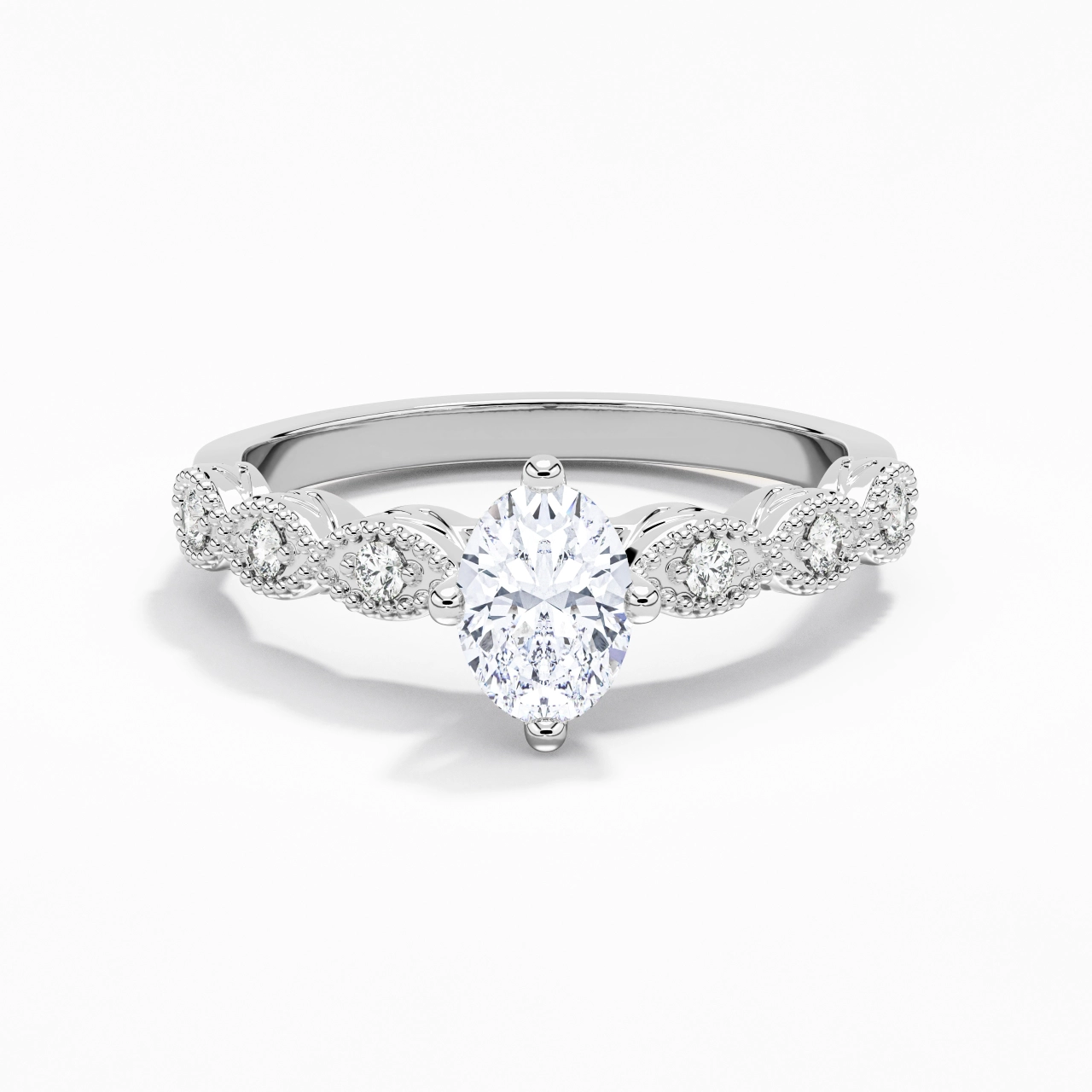 925 Sterling Silver Moissanite Engagement Ring