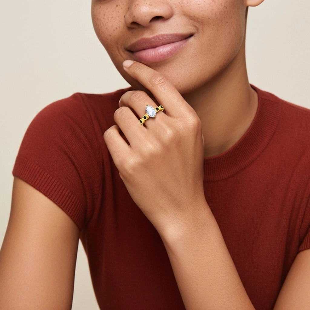 925 Sterling Silver Cubic Zirconia Engagement Ring