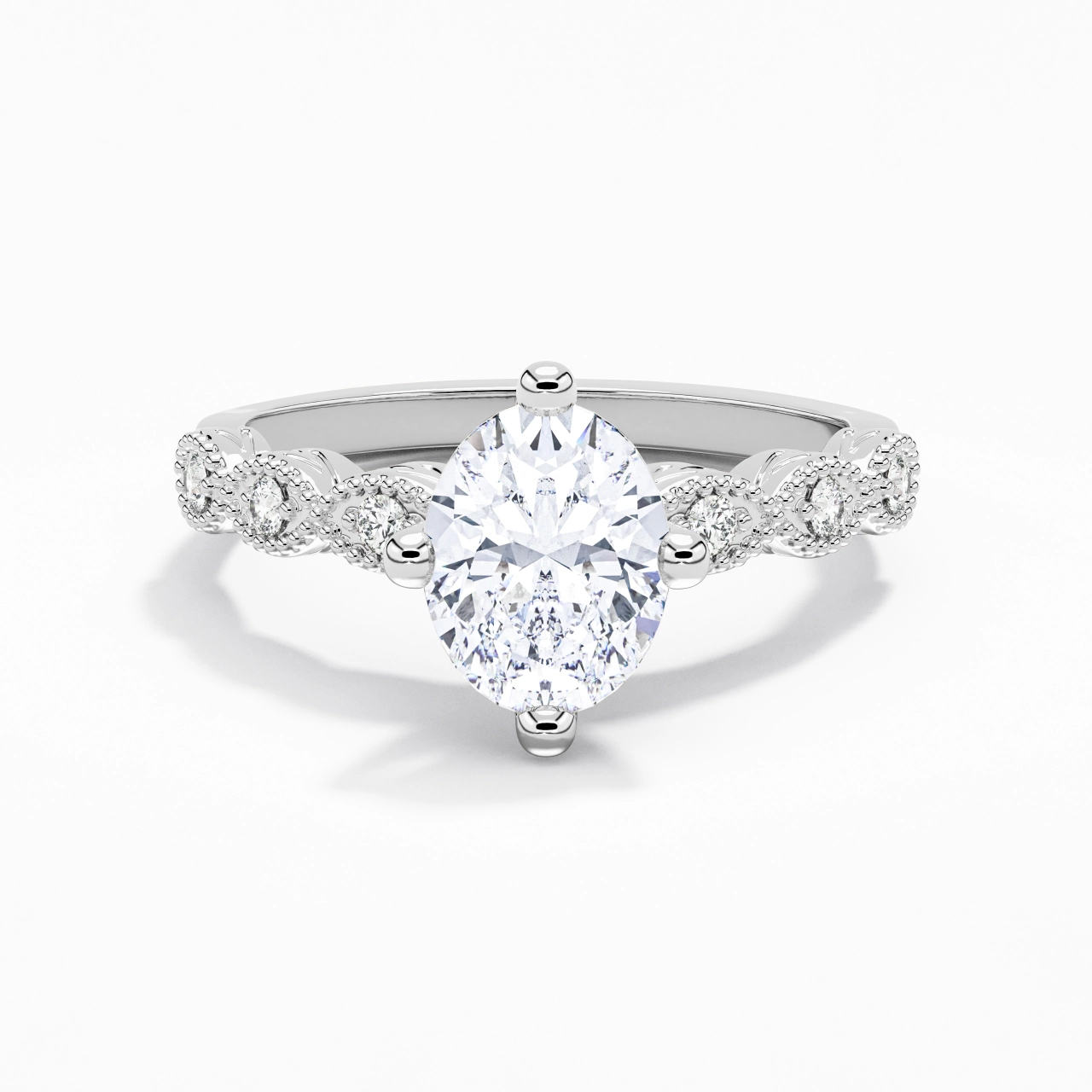 925 Sterling Silver Moissanite Engagement Ring