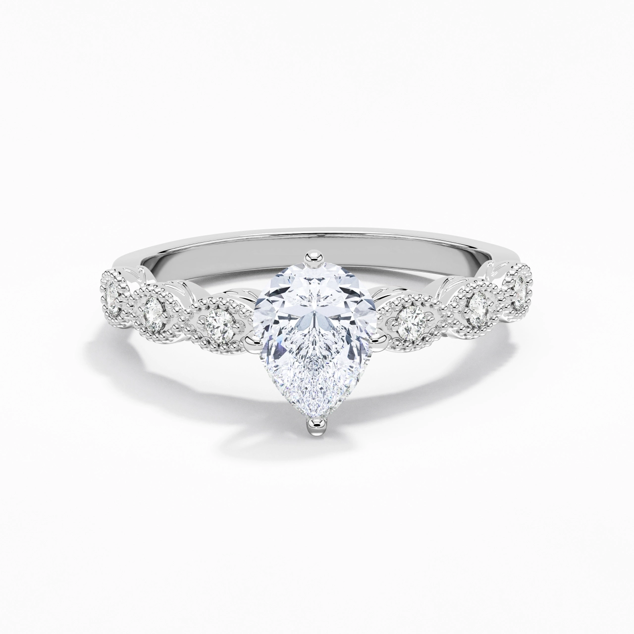 925 Sterling Silver Moissanite Engagement Ring