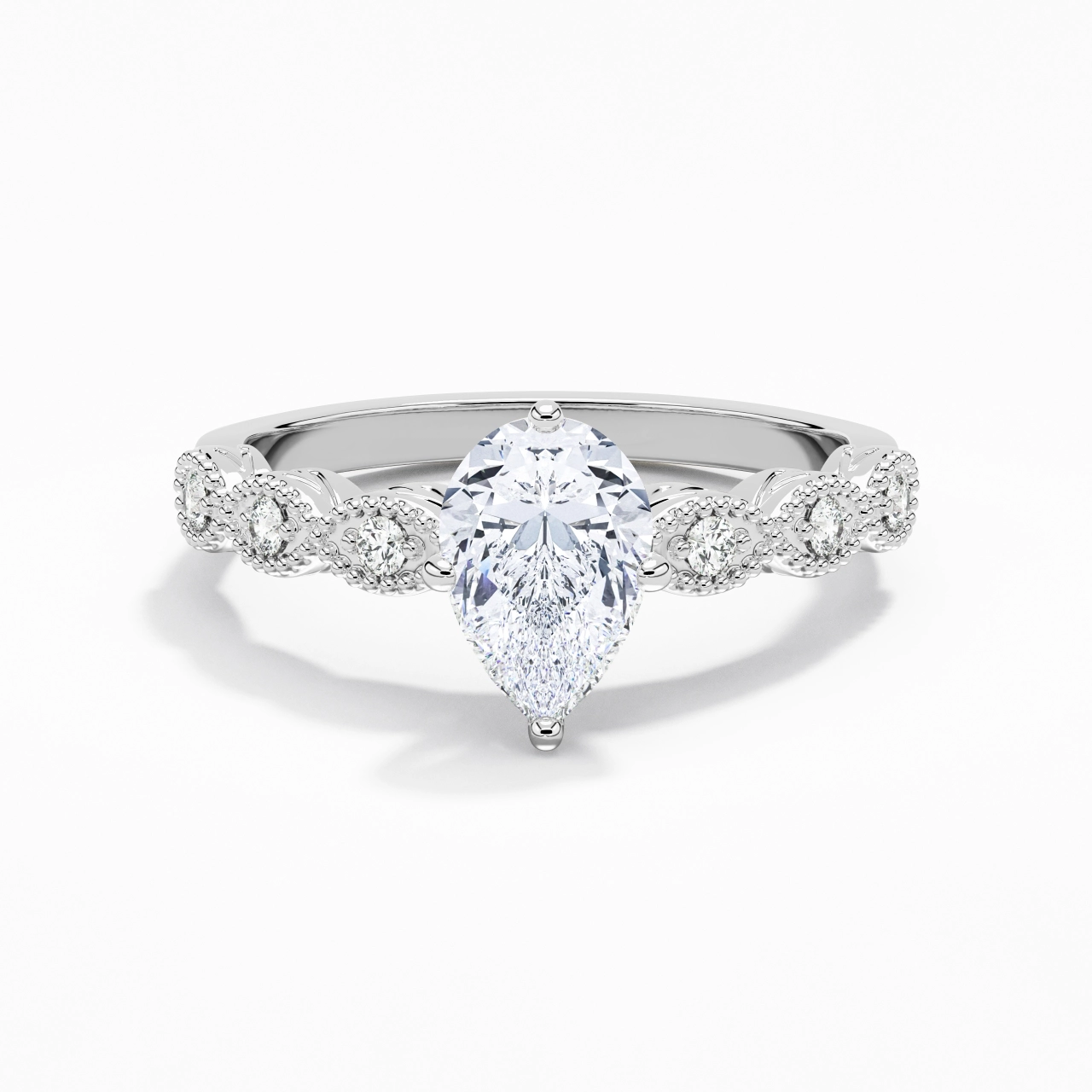 925 Sterling Silver Moissanite Engagement Ring