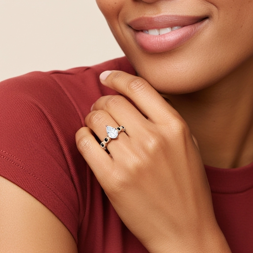 925 Sterling Silver Cubic Zirconia Engagement Ring