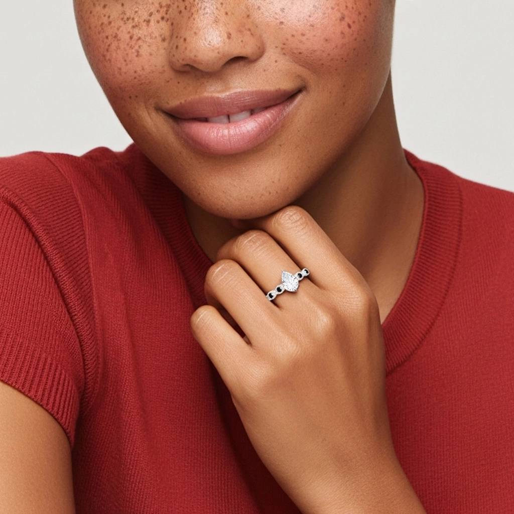 925 Sterling Silver Cubic Zirconia Engagement Ring