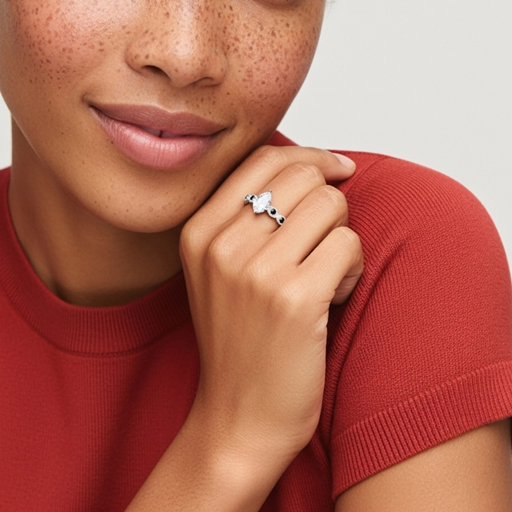 925 Sterling Silver Cubic Zirconia Engagement Ring