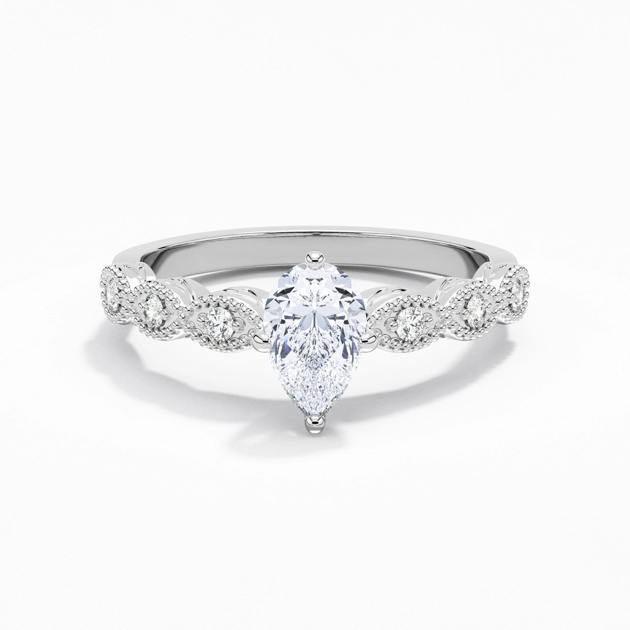 925 Sterling Silver Moissanite Engagement Ring