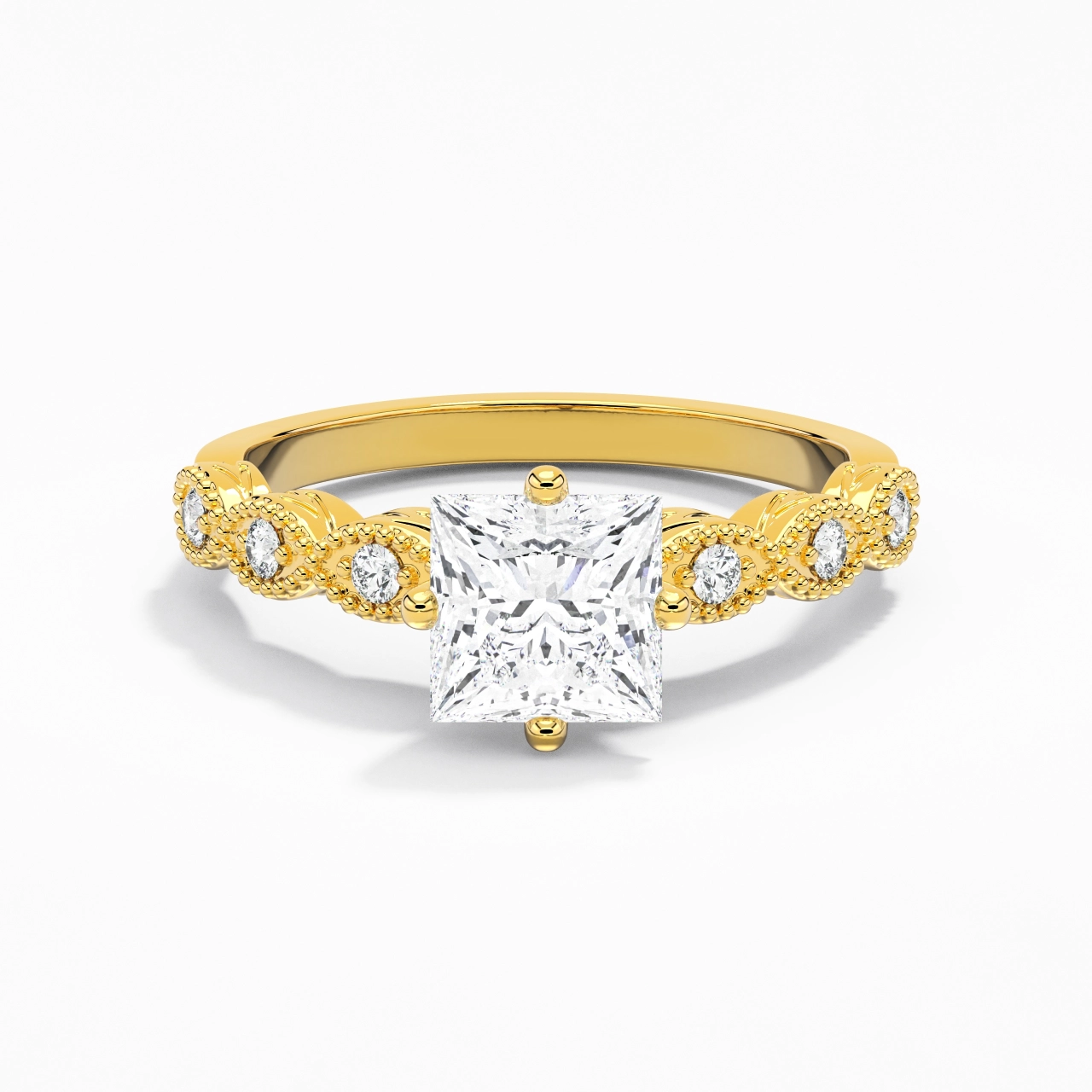 14K Gold Moissanite Engagement Ring