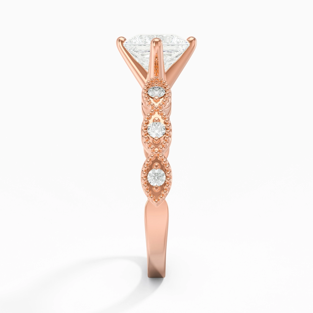 18K Rose Gold Moissanite Engagement Ring