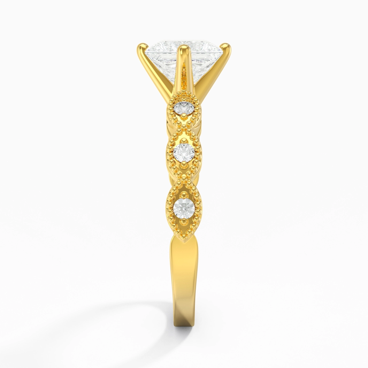 14K Gold Moissanite Engagement Ring