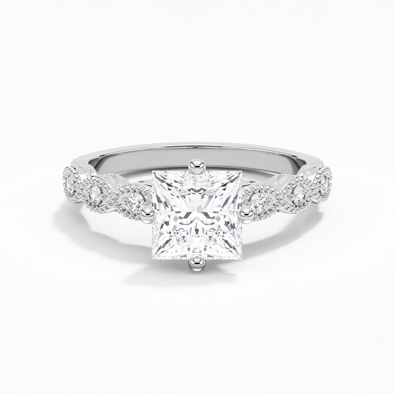 Platinum Moissanite Engagement Ring