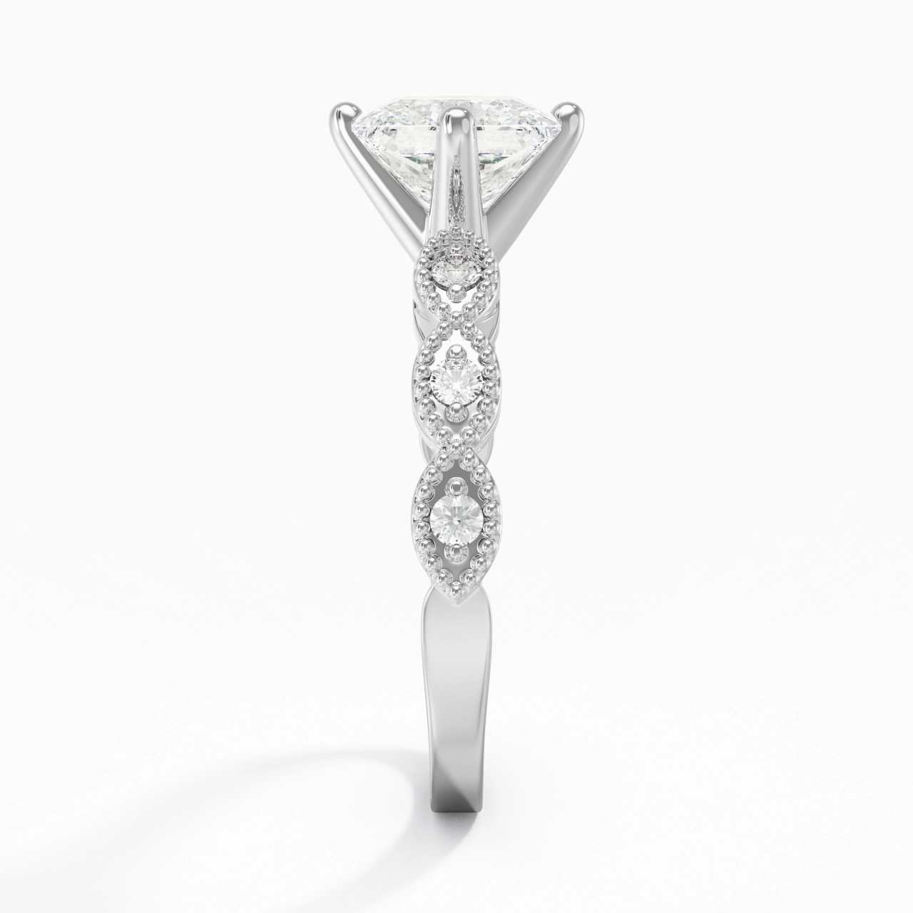 Platinum Moissanite Engagement Ring