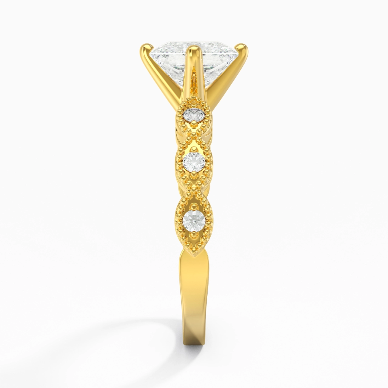 18K Gold Moissanite Engagement Ring