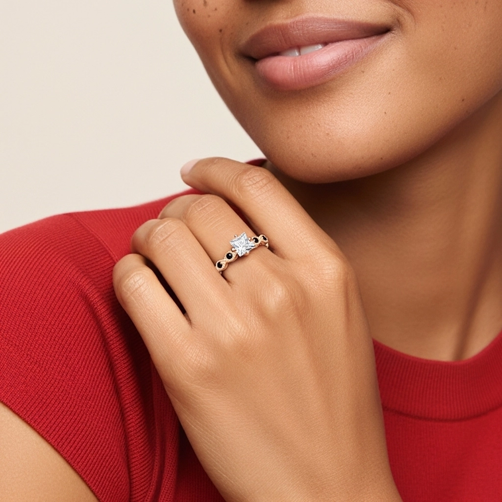 925 Sterling Silver Cubic Zirconia Engagement Ring