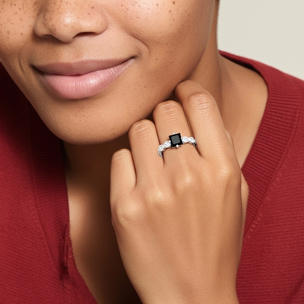 925 Sterling Silver Cubic Zirconia Engagement Ring