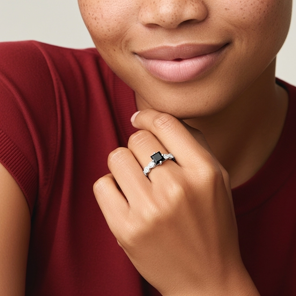 925 Sterling Silver Cubic Zirconia Engagement Ring